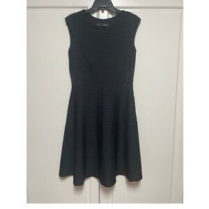 Chetta B Women's Black Fit & Flare Dress Size 10 Textured Sleeveless Cocktail